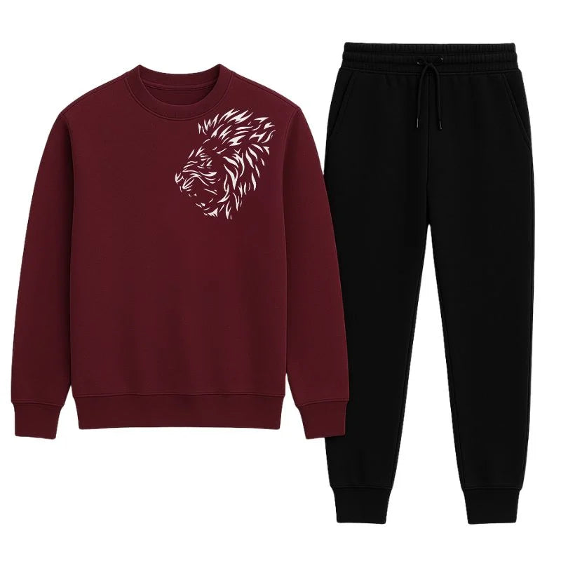 KING Printed White Tracksuit Sweatshirt & Trouser