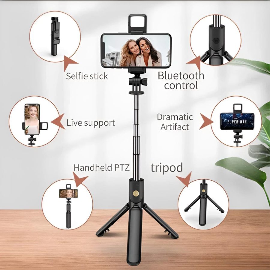 R1s Bluetooth Selfie Stick Tripod with Remote | 360° Foldable