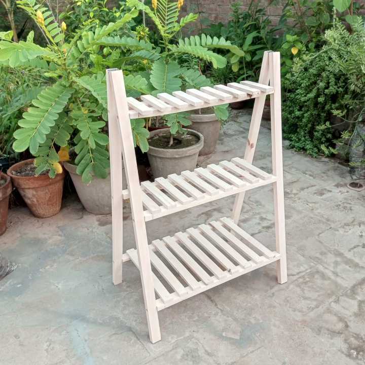 Wooden Plant Stand 3 Tier Flower Pot Shelf Rack