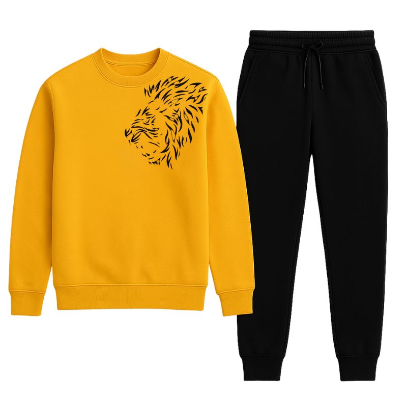 KING Printed White Tracksuit Sweatshirt & Trouser